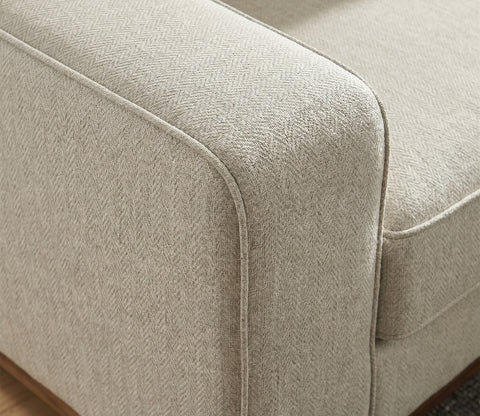 Ashion Premium Left Aligned L Shape Sofa with Built-in Side Wooden Deck (Cottage Ivory)