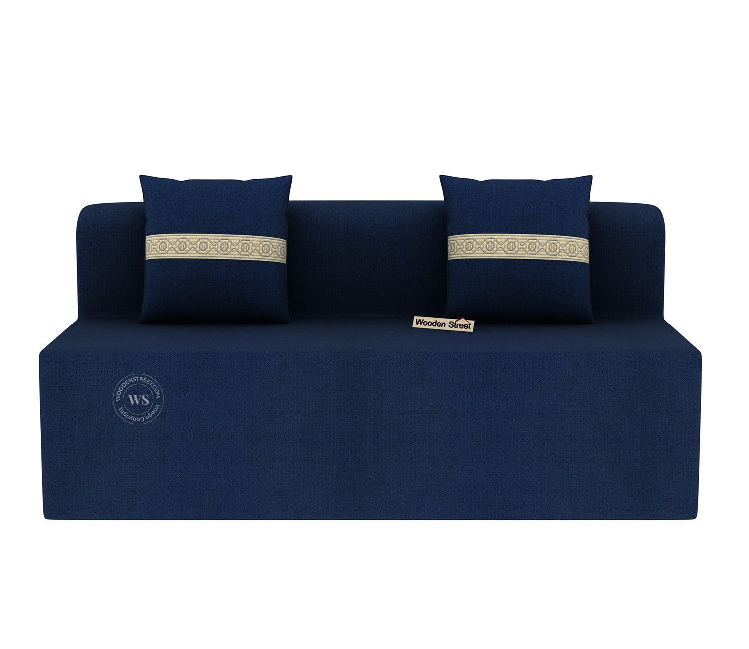 Voltz Fabric Sofa Cum Bed (72 x 72 Inch, Azure Blue)