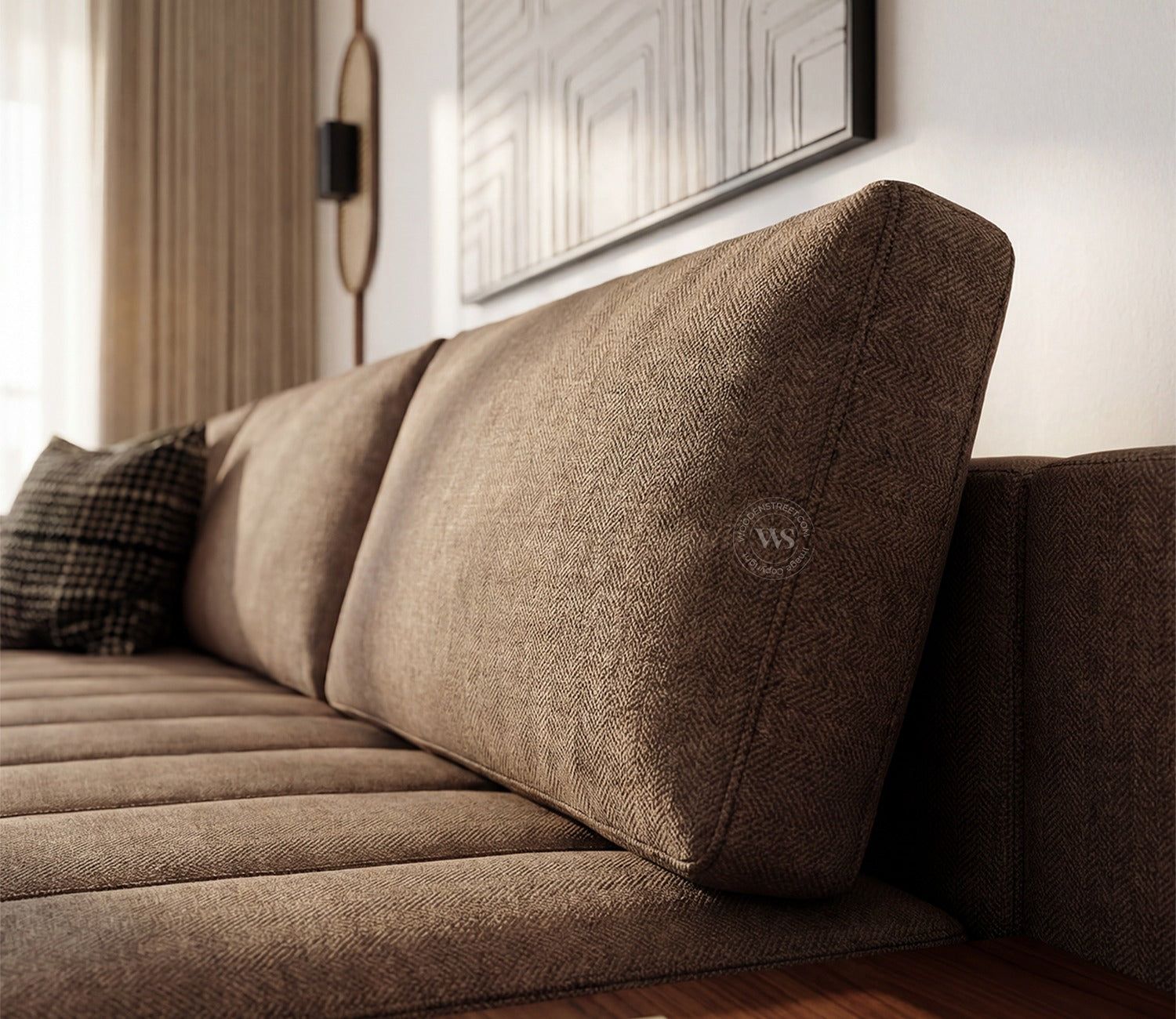 Oasis L-Shape Left Aligned Sectional Sofa (Sand Brown)