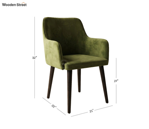 Aureya Upholstered Arm Chair (Dark Olive Green)