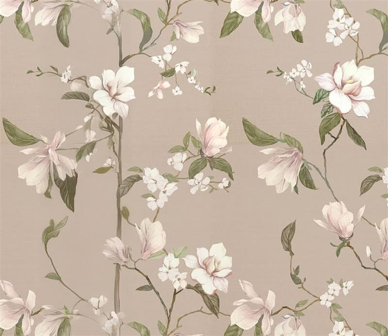 Magnolia Beige Printed Cotton Fabric