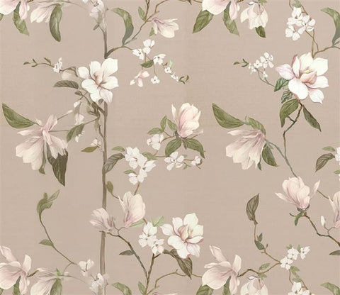 Magnolia Beige Printed Cotton Fabric