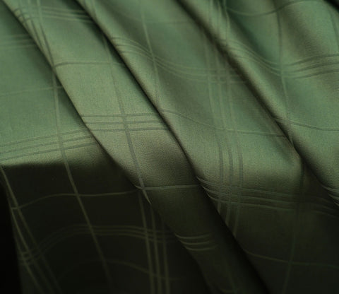 300 TC Flat Double Bed Sheet-Organic Dobby Bamboo Queen Size Bed Sheet with 2 Pillowcases (Avocado Green)