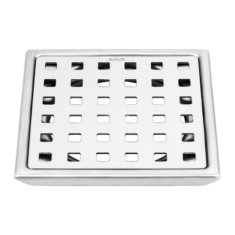 Trueliving_Pearl Silver Square 304-Grade Floor Drain (5 x 5 Inches)