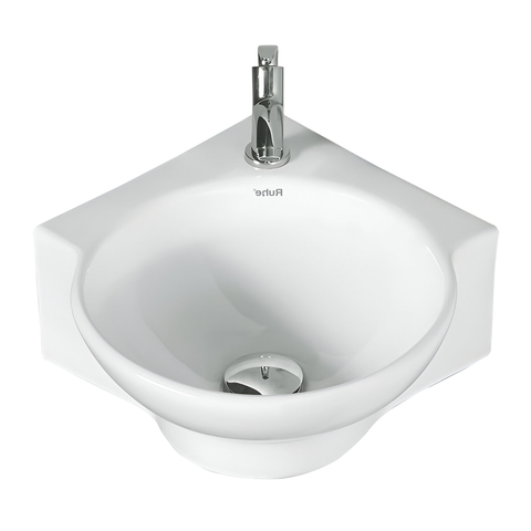 Trueliving_Miram Wall-hung Wash Basin (White) 48D x 48W x 13.5H Centimeters