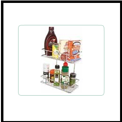 Trueliving_DOUBLE SHELF WALL MOUNTED Wired Silver *26'' 13'' 25''
