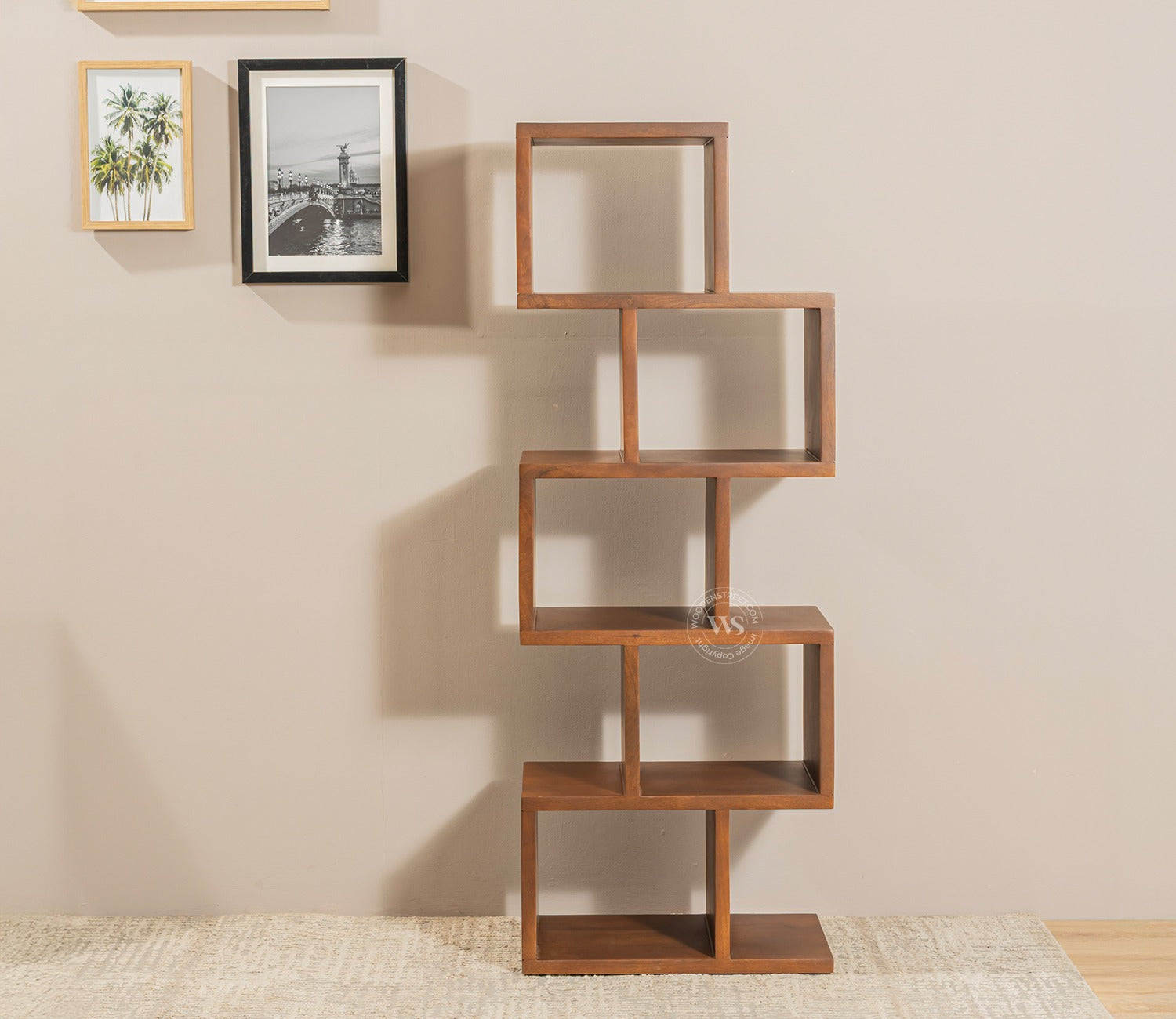Cagney Sheesham Wood Ladder Book Shelf (Honey Finish)