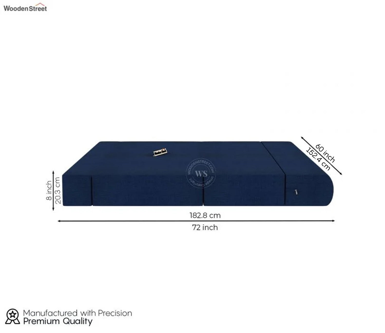 Voltz Fabric Sofa Cum Bed (72 x 60 Inch, Azure Blue)