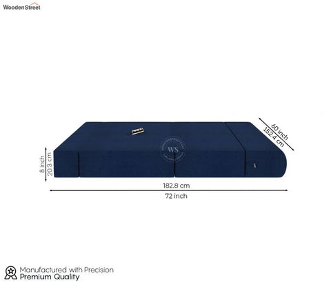 Voltz Fabric Sofa Cum Bed (72 x 60 Inch, Azure Blue)