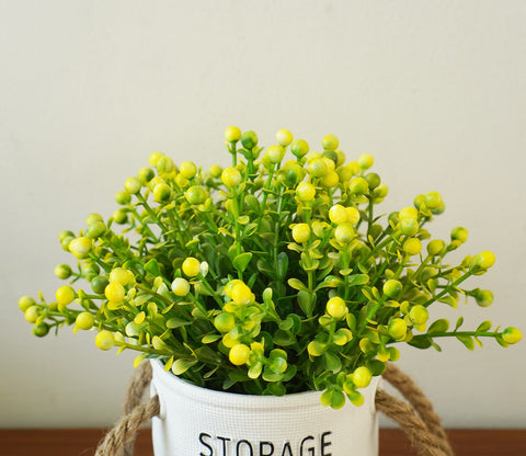 Wonder Artificial Flower With Plastic Pot (Yellow)