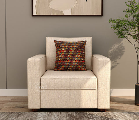 Albus One Seater Fabric Sofa (Cotton, Jade Ivory)
