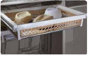 SOFT CLOSE GLASS RATTEN BASKET 600 MM