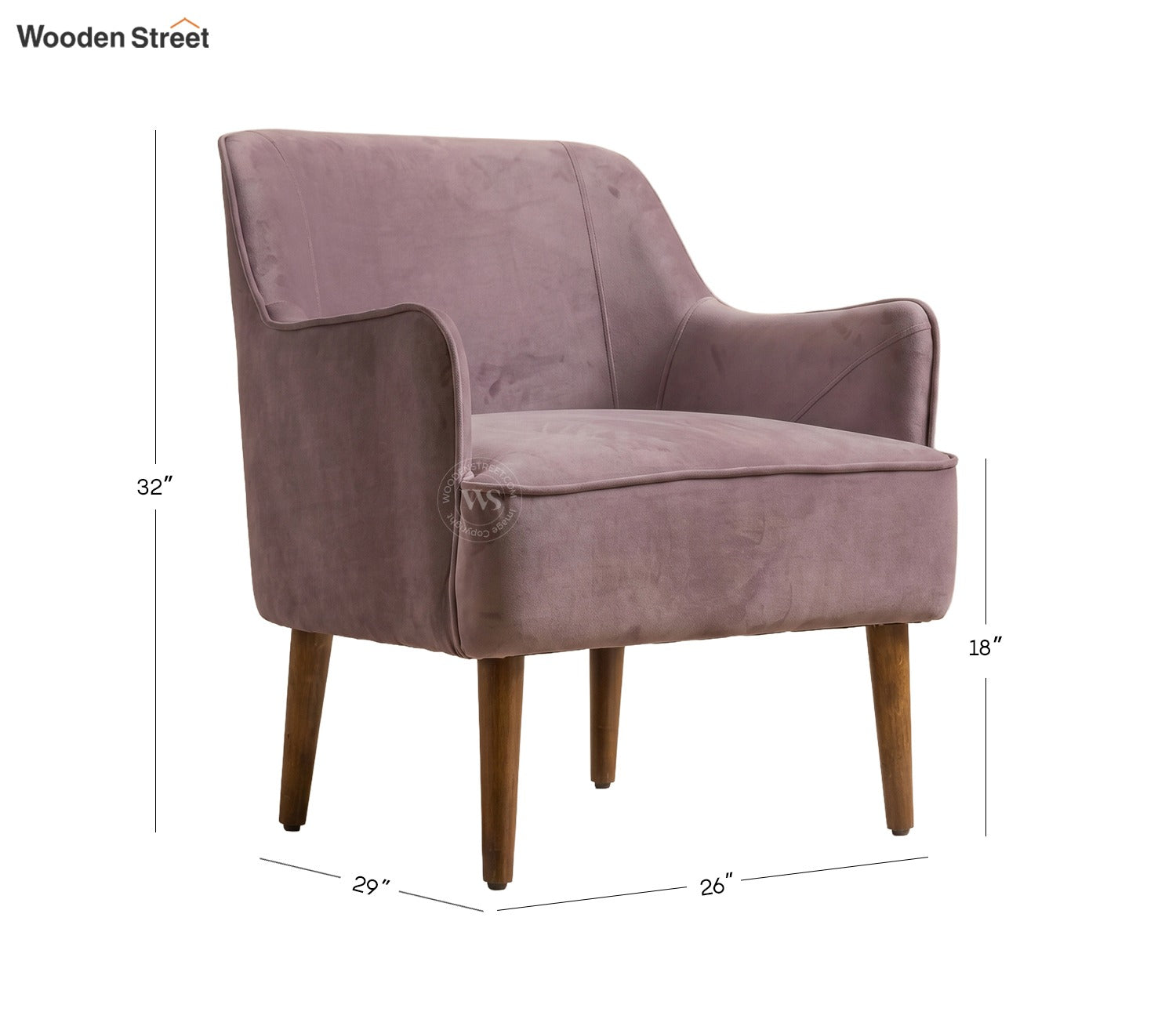 Avira Premium Upholstery Lounge Chair (Salmon Pink)