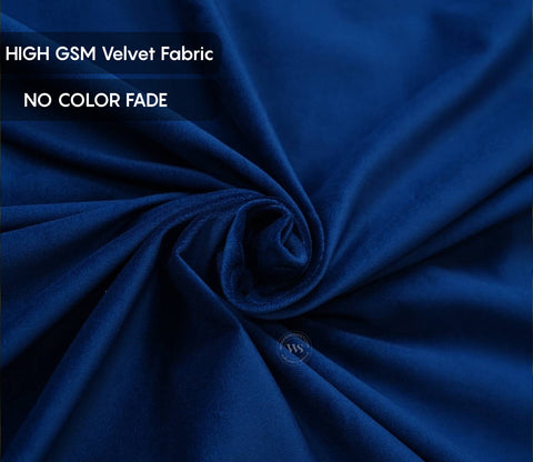 Cupid Velvet Cushion Cover - Pack of 5 (16 x 16 Inches, Indigo Blue)