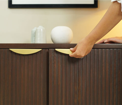 Brighton Mango Wood 2 Door Sideboard and Cabinet (Teak Finish)