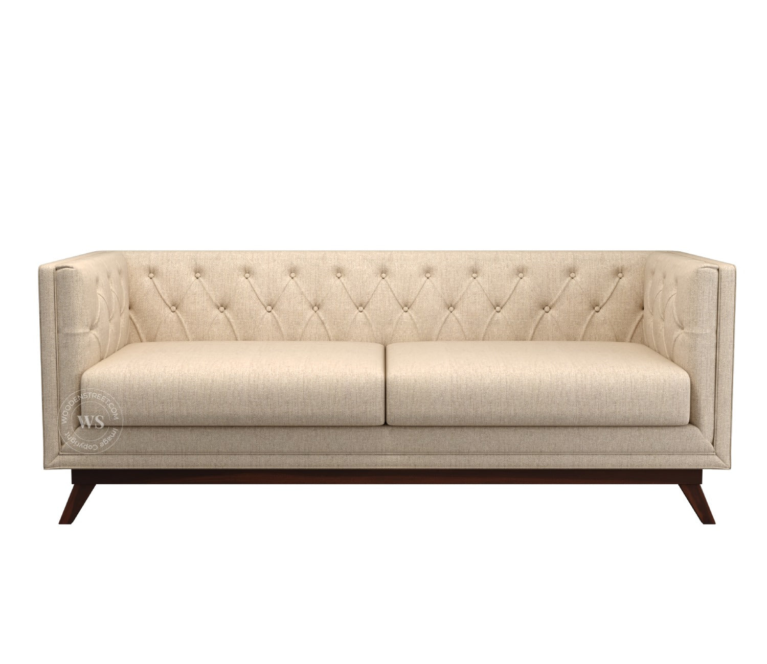 Berlin 3 Seater Sofa (Cotton, Jade Ivory)