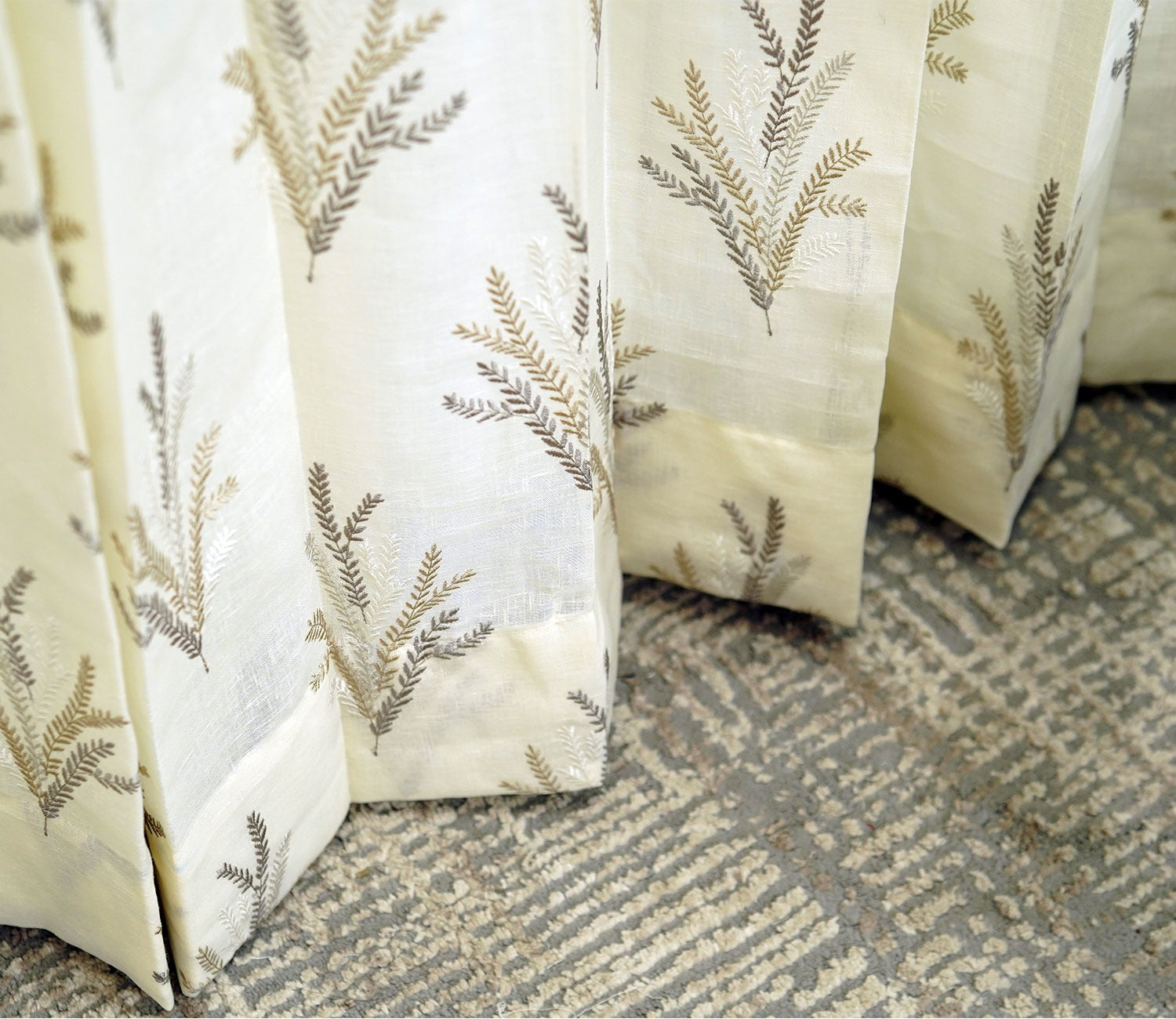 Pampa Sheer Door Curtains Set of 2 (Beige, 7 Feet)