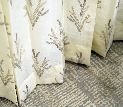 Pampa Sheer Door Curtains Set of 2 (Beige, 7 Feet)