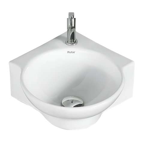 Trueliving_Miram Wall-hung Wash Basin (White) 48D x 48W x 13.5H Centimeters