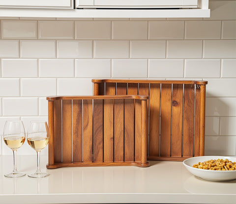 Cruiser Mango Wood Handcrafted Rectangular Serving Tray (Set of 2)