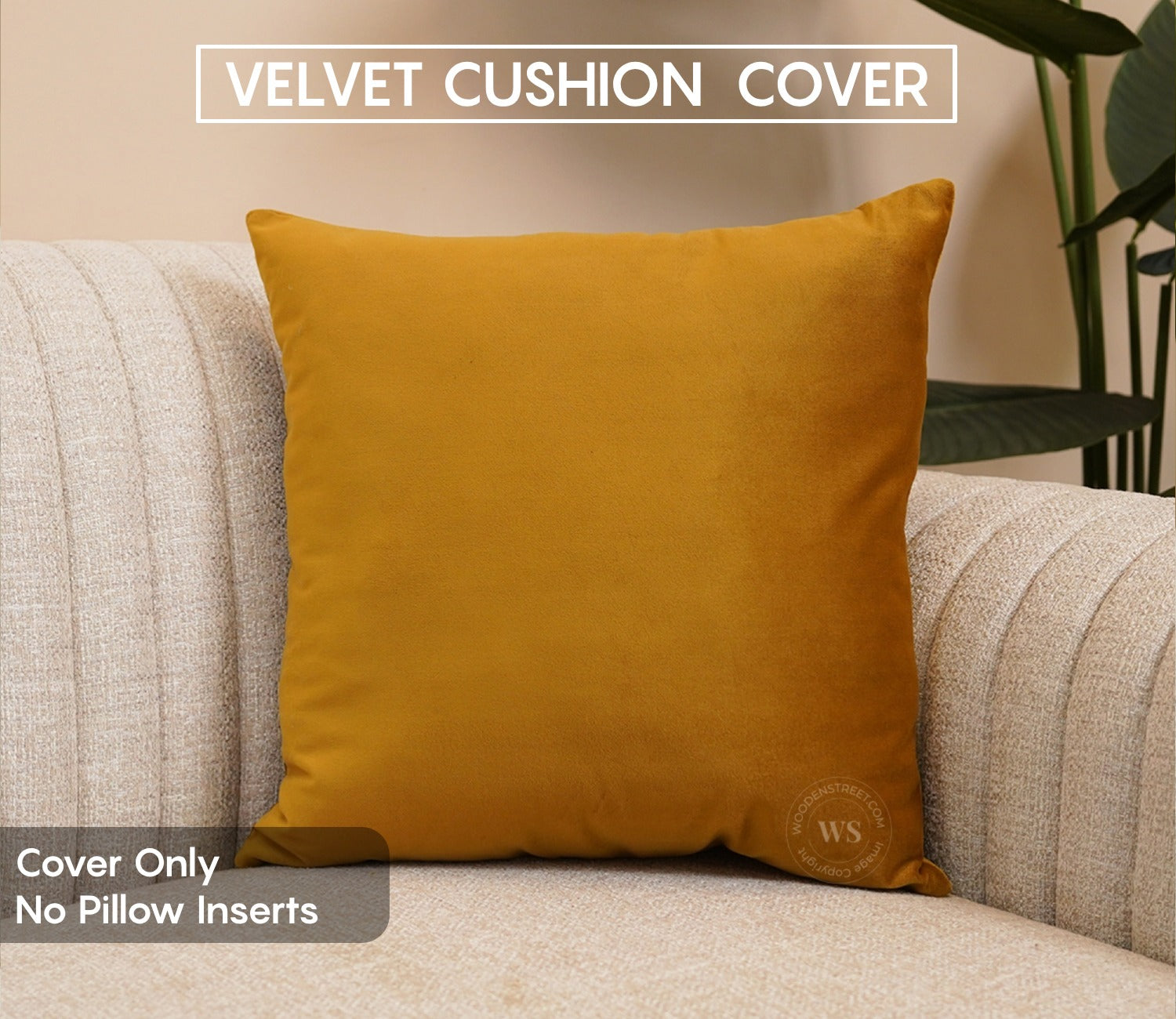 Cupid Velvet Cushion Cover - Pack of 5 (16 x 16 Inches, Chestnut Brown)