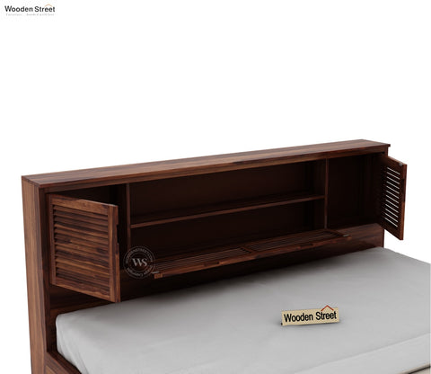 Ferguson Bed with 4 Drawer Storage (Queen Size, Honey Finish)