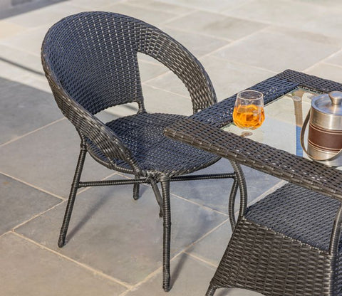 Milano Wicker Outdoor Garden Chair (Black)