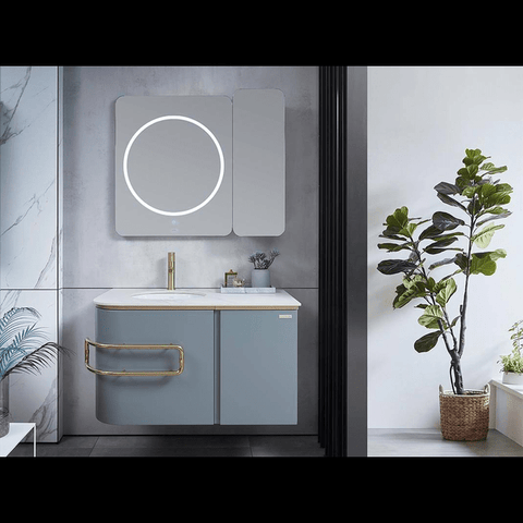 Trueliving Light Luxury Grey Vanity Wash Basin with Cabinet for Bathroom (Standard (Between 20-40 In Width, 30-40 In Height)