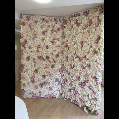 TrueLiving 20x20inch White Flower Wall Faux Topiary Hedge Plant White Mats for Flower Garden Outdoor Indoor Backdrop Decoration  20" x 20"