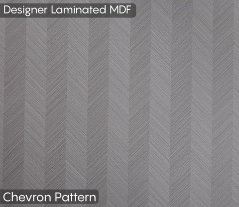 Twain Modern Bookshelf with Open & Closed Storage, Textured Fronts (Engineered Wood, Chevron Pattern)