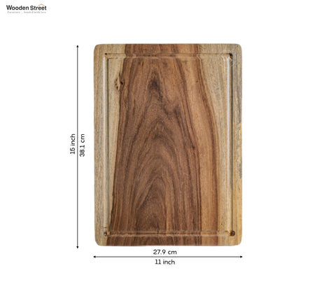 Grove Large Mango Wood Handcrafted Non Slip Chopping Board For Kitchen