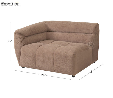 Skava Modern Bubble Tufted Fabric 3 Seater Sofa (Light Brown)