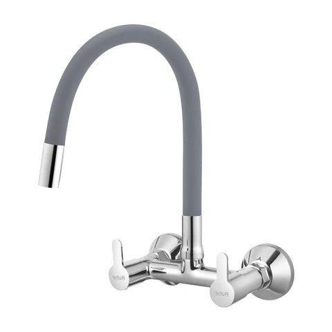 Trueliving Classy Pavo Sink Mixer Brass Faucet with Silicone Grey Flexible Spout20 Inches