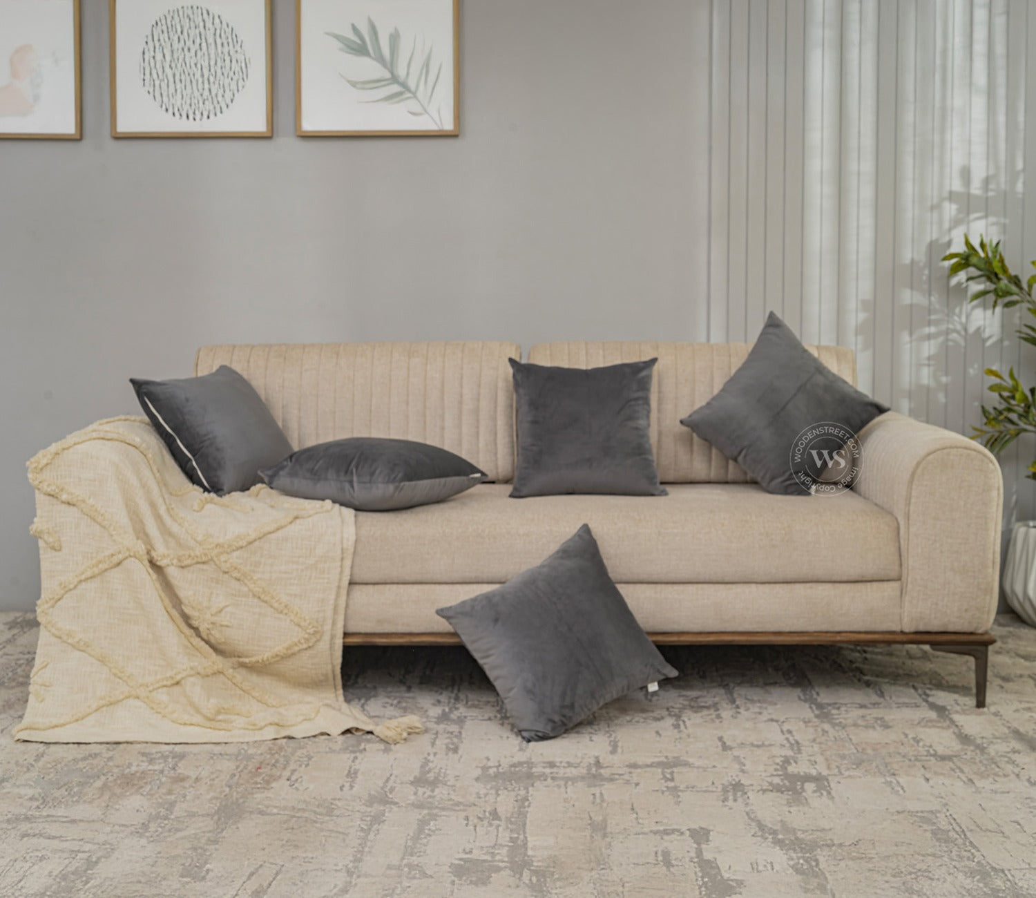 Cupid Velvet Cushion Covers - Pack of 5 (18 x 18 Inch, Graphite Grey)