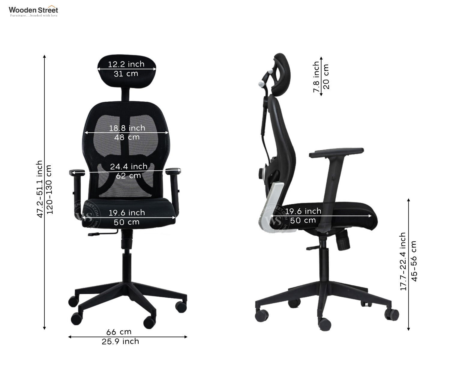 Auriga High Back Mesh Ergonomic Office Chair (Black)