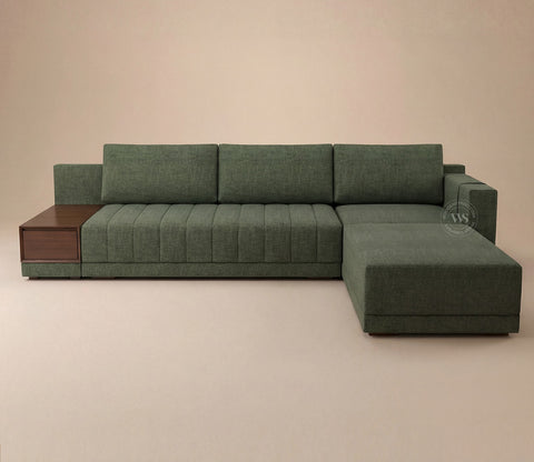 Oasis L-Shape Right Aligned Sectional Sofa (Sage Green)