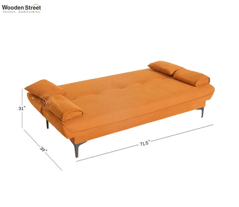 Domus Premium Fabric Sofa Cum Bed (Orange)