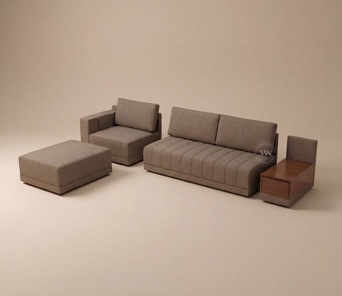 Oasis L-Shape Left Aligned Sectional Sofa (Sand Brown)