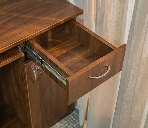 Scholar Engineered Wood Study Table With Sectioned and Sliding Storage (Columbian Walnut Finish)