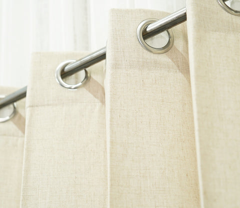 Solid Plain 1 Piece Light-Filtering Curtain (Cream, 7 Feet)