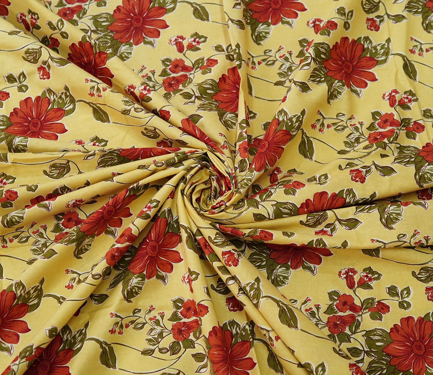 120 TC Floral Jaipuri Printed Cotton Double Bedsheet With 2 Pillow Cover