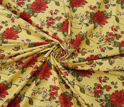 120 TC Floral Jaipuri Printed Cotton Double Bedsheet With 2 Pillow Cover