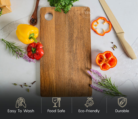 Ridge Natural Mango Wood Handcrafted Non Slip Chopping Board for Kitchen