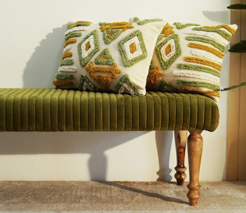 Piccolo Upholstered Bench (Dark Olive Green)