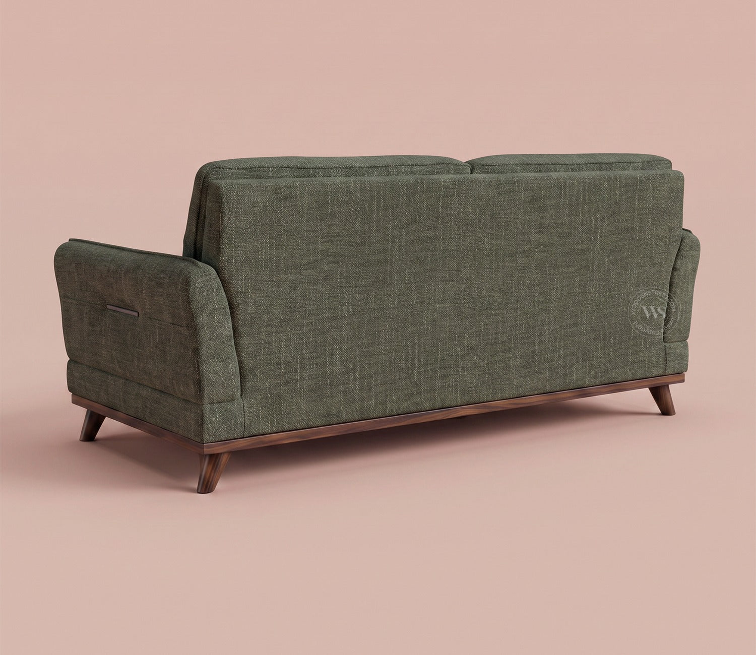 Alvaro 3+1+1 Seater Fabric Sofa with Wooden Accents (Cotton, Sage Green)