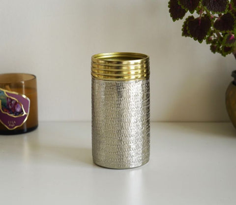 Neysa Hammered Gold and Silver Tooth Brush Holder