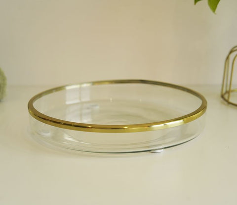 Taya Designer Glass With Wood Tray