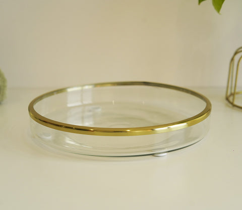 Taya Designer Glass With Wood Tray