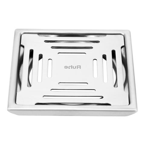 Trueliving_Opal  Silver Square 304-Grade Floor Drain (5 x 5 Inches)