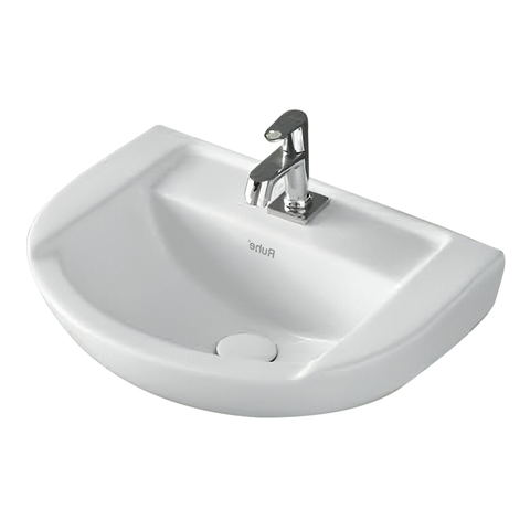 Trueliving_Megna Wall-hung Wash Basin (White) 48D x 48W x 13.5H Centimeters